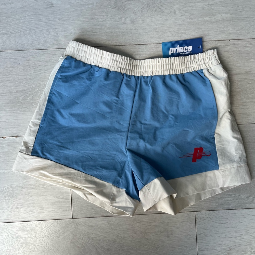 Prince Sky Blue and White Sports Shorts